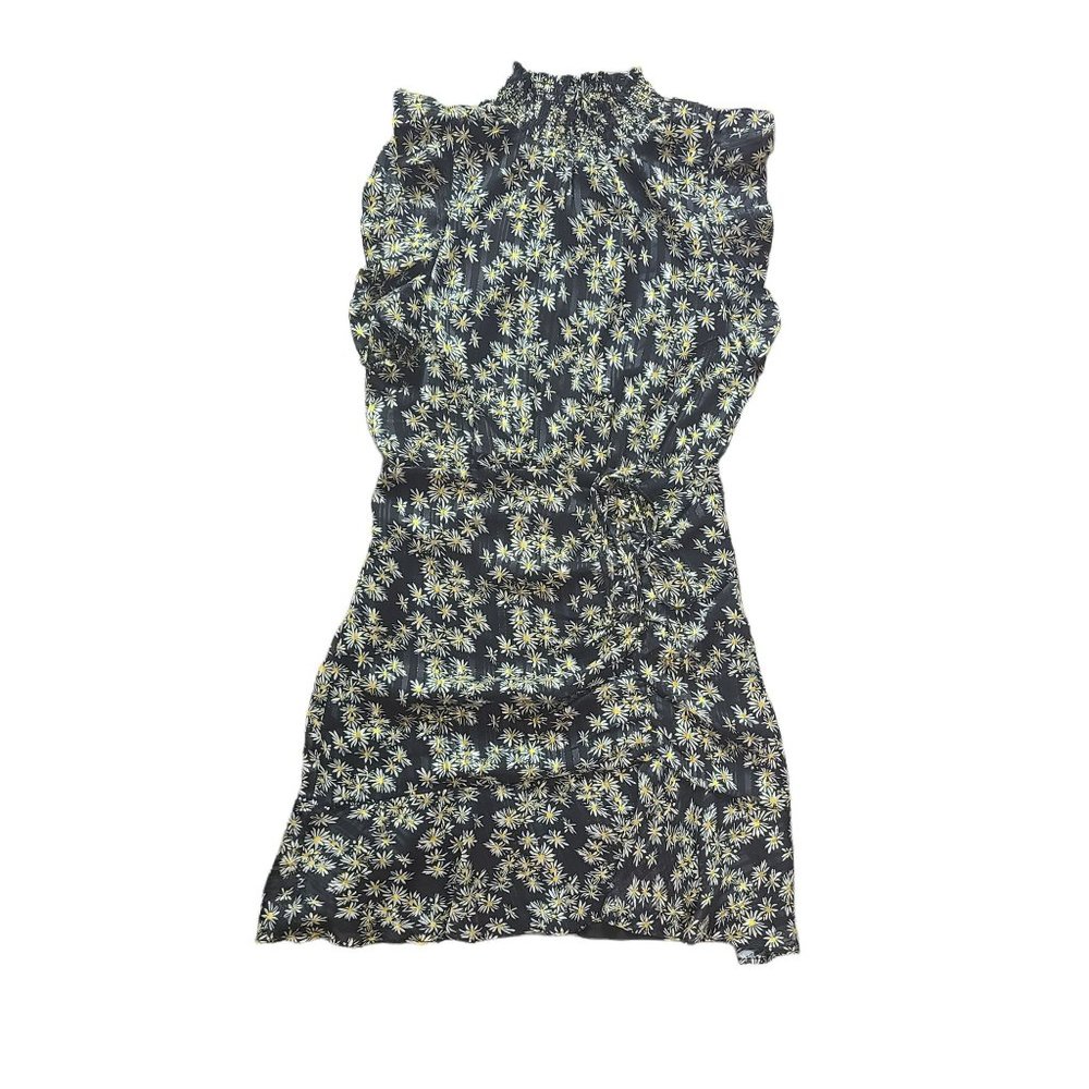 NWT Sam Edelman Chiffon Floral Smocked Neck Ruffle Dress Womens Size 2